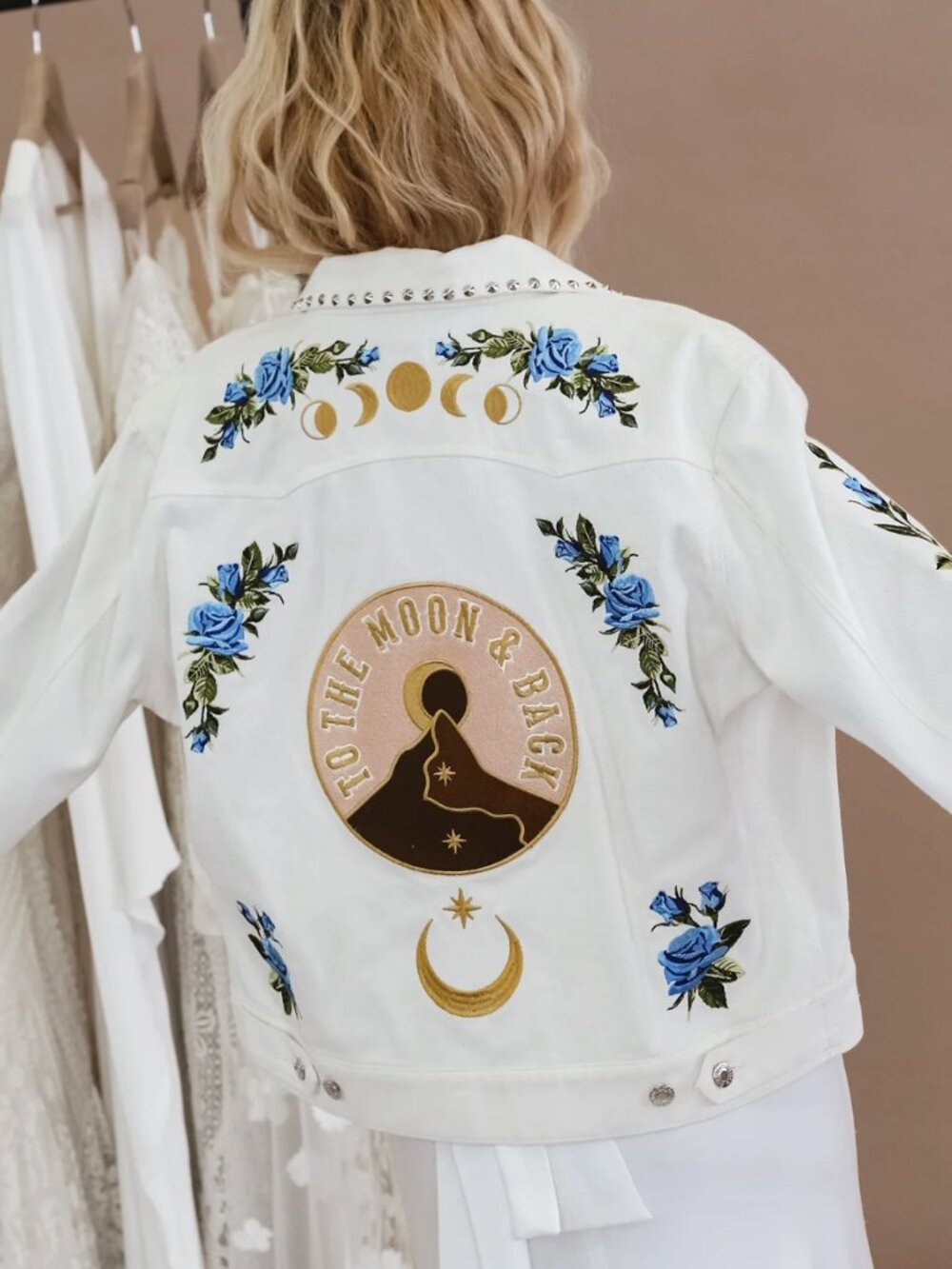 Rue de Seine Embroidered White Floral Jacket
